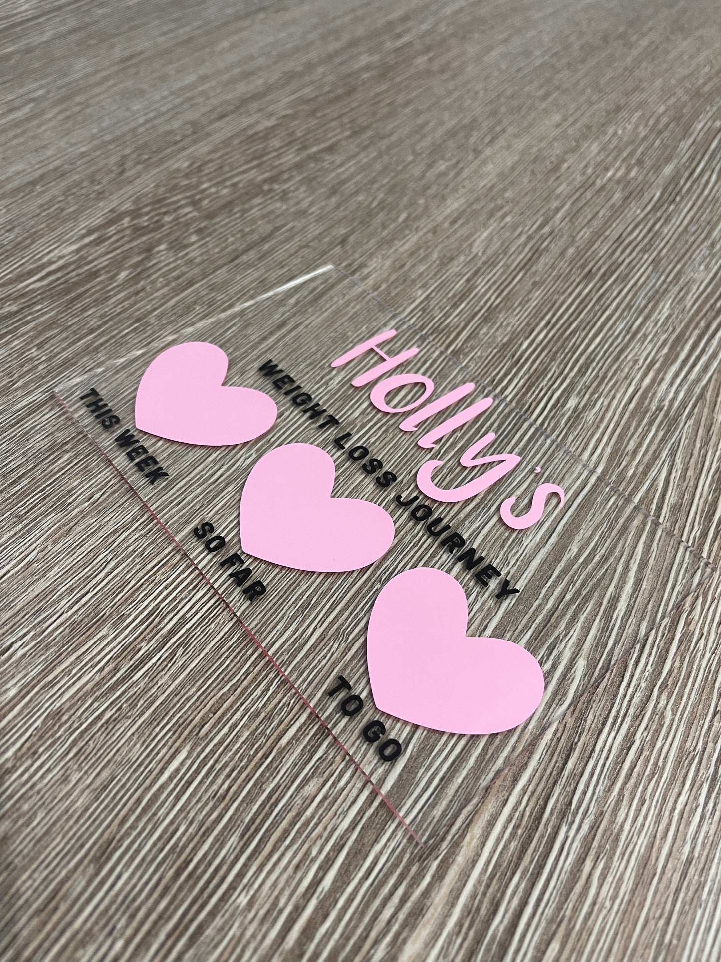 Personalised Name 10x15cm Magnetic Clear Acrylic Heart Whiteboard Weight Loss Journey Sign Plaque & Drywipe Pen-13